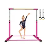 EL&IT·Wings Gymnastic Kip Bar,Horizontal Bar for Kids Girls Junior,3' to 5' Adjustable Height,Home Gym Equipment,Ideal for Indoor and Home Training,300lbs Weight Capacity