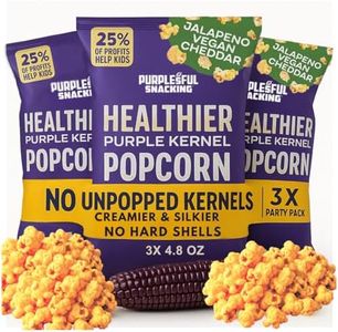 Purplesful Purple Corn Popcorn, Silkier, Creamier & Healthy Popcorn, Vegan-Friendly, Non-GMO, Flavorful Popped Corn Gourmet Snack, Jalapeno Cheddar, Big Bulk Pack - 4.8 Oz Per Pack (Pack of 3)