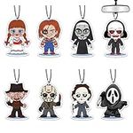 Car Air Fresheners Horror Movie Merchandise Decor Classic Character Car Accessories 8 PCS, Halloween Decoration RearviewMirror Hanging for Men Women Gifts Boys Movie Lover Scary Party Figures