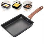 ONCARNIVAL Nonstick Pan-Square Pan -Egg Roll Pan-Rectangle Frying Pan-Small Frying Egg Pan, Cooktop Safe