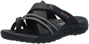 Skechers Women's Reggae-Sunday Stroll Flip-Flop, Black, 8