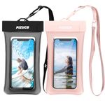 Waterproof Phone Pouch, 2 Pack 7.2" IPX8 Waterproof Phone Case Cell Phone Underwater with Lanyard for Swimming, Beach, Vacation, Pool, i-Phone 15 14 13 12 Pro Max, Galaxy S23 S22 S21 (Black + Pink 2)