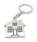 MorningVale Home Or House Metal Keychain (Silver)