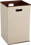 Amazon Basics Foldable Rectangular Laundry Basket, Beige,brown