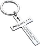 Adornkeys Cross Keychains Christian Holy Bible Keychain Inspirational Bible Verse Keychain Religious Gifts for Women,Men,Teens. (Philippians 4:13)