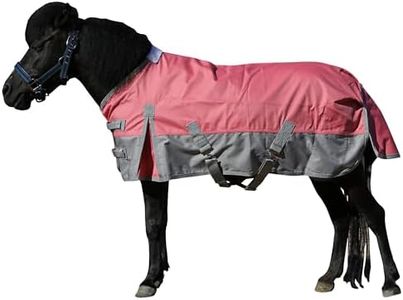 LEAFOREST 1200 Denier Waterproof Mini Shetland Rug Pony Rug Foal Rug Turnout Rug (no Filling) Pink Grey 51IN