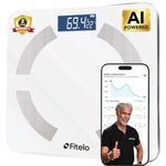 Fitelo Smart BMI Weight Scale | Track 25+ Body Parameters, Body Fat & Muscle Mass | 100+ User Profiles | 2 Yr Warranty | Large Foot Area | Free App Sync & Health Report Card | For Home & Gym Fitness