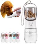 Dog Water Bottle,Portable pet Water Bottle with Food Container,Outdoor Portable Water Dispenser for Cat,Rabbit,Puppy and Other Pets for Walking,Hiking,Travel(10oz)