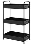 Amazon Brand - Umi Heavy Duty Metal Stand 3-Tier Standing Rack for Home, Bathroom Countertop Storage Shelf, Cosmetic Organizer Holder Kitchen Spice Rack, Black