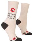 Blue Q Women's Funny Crew Socks - Friends, Family, and Pets, Don't Make Mommy Be a , One Size