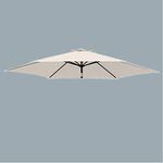 Green Bay 2.5m/6 Arms Replacement Parasol Garden Patio Umbrella Fabric Canopy Cover (Cream)