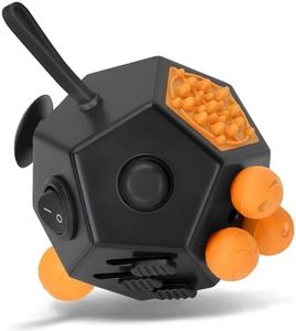 Milifox 12 Sided Fidget Cube - Fidget Cube Toy for Adults & Kids, Anti-Stress Anxiety Relief Original Infinity Focus and Concentration Toys (Black Orange)