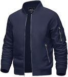 KEFITEVD Men's Summer Thin Baseball Jackets Spring Outwear Bomber Work Jacket Navy Blue, XL