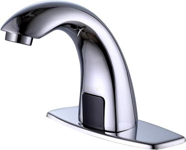 Derpras Touchless Bathroom Faucet with Automatic Sensor Function, Bathroom Sink Faucet with Hole Cover Plate, Chrome