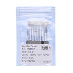 HUABAN 20PCS 1N4007 Rectifier Diode 1A 1000V DO-41 (DO-204AL) Axial 4007 1 Amp 1000 Volt