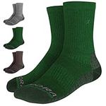 Rymora Walking Socks Hiking Socks Men Women (Unisex) (Merino Wool, Moisture Wicking, Seamless Toe) (One Pair - Green) [S] (Small: UK 3-6.5 / EU 35-39)