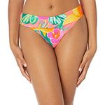 La Blanca Women's Shirred Band Hipster Bikini Swimsuit Bottom, Hot Coral//Isla Del Sol, 14