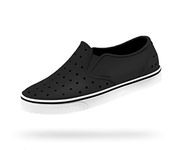 Native Miles Jiffy Black/Shell White Ankle-High Leather Slip-On Shoes - 5M