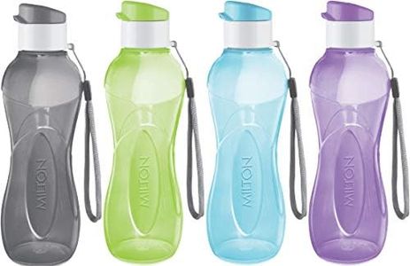MILTON Water Bottle Kids Reusable Leakproof 17 Oz 4-Pack Plastic Wide Mouth Large Big Drink Bottle Bpa And Leak Free With Handle Strap Carrier For Cycling Camping Hiking Gym Yoga-Pastel Colors 4 Pack