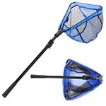 Foldable Fishing Net, Fishing Gear and Equipment, Fishing Net with Handle, Fly Fishing Net, Fly Fishing Accessories, Fishing Gifts for Men, Freshwater, Saltwater, Pond, Canoe, Kayak – 84 to 245 cm