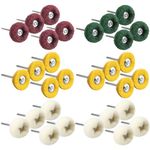 Mesee 30 Pieces Polishing Buffing Wheel Set, 1-inch Mini Abrasive Wheels, Wool Felt Wheels & Polishing Cotton Cloth Wheels with 1/8" Shank Mini Brush Polishing Kit for Rotary Tools