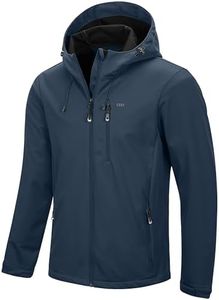 33,000ft Men's Softshell Jacket with Hood Waterproof Windbreaker Lightweight Rain Shell Jacket for Outdoor Hiking Travel