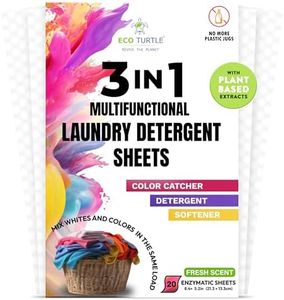 Color Catcher Fabric Softener Laundry Detergent Sheets 20 Loads Fresh Scent, Plant based, No Plastic Jugs Travel Friendly, Ultra Concentrated Mix Colored with Whites Detergent Softener & Color Catcher