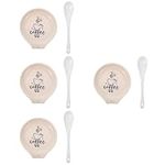 HOMSFOU 4 Sets Ceramic Spoon Rest Bar Accessories Coffee Spoons Spoon Holder Spoon Rest Holder Pioneer Woman Dishes Ceramic Utensil Rest Little Spoon Ladle Holder Rice Spoon Ceramics Food