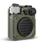 Muzen Wild Mini Rugged Portable Wireless Bluetooth Speaker 5.0 (Green)| Gift Box| Upto 8hrs Playback Time| IPX5 Waterproof| Party Boost| for Home, Party, Travel Purpose| Flashlight Modes