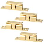 Alise Double Ball Tension Roller Catch Latch for Cabinet, Closet & Furniture Doors,67mm Solid Brass Adjustable Door Catches Hardware,Pack of 4