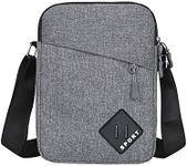 FuninCrea Mens Shoulder Bag, Nylon Mens Crossbody Bag with Zipper and Adjustable Strap, Waterproof Messenger Bags for Men, Small Messenger Bag with Multiple Pocket for Working, Travelling (Grey)