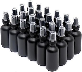 NOOEEISS Frosted Black Glass Small Spray Bottle 2 oz 24 Packs,Fine Mist Sprayer Small Clear Bottles,Refillable Containers mini spray bottles for Cleaning Solutions and Skin Care (Frosted Black 24pcs)