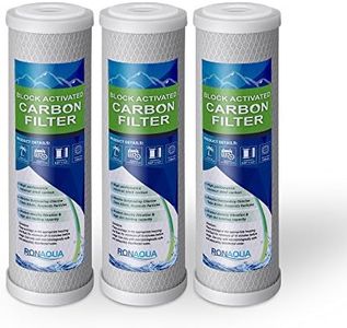 Block Activated Carbon Coconut Shell Water Filter Cartridge 5 Micron for RO & Standard 10" Housing (3 Pack)