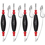 THKFISH Fishing Bobbers Catfish Float Rigs Santee Rig for Catfishing Tackle Rattling Cork EVA Foam Peg Floats Bait Rigs 4PCS 3in Black