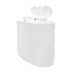Camco Camper/RV Dual Propane Tank Cover | Features Hinged Top Panel & Custom Molded Design | Fits (2) 30lb Steel Tanks | Protects Propane Tanks During Travel, Camping and More | White (50515)