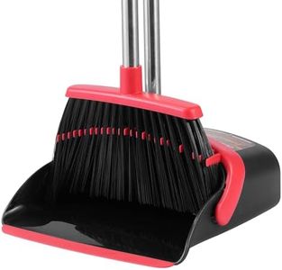 BSKLIN Broom and Dustpan Set, Outdoor Broom Dustpan Combo Set Home Commercial Cleaning Supplies Angle Broom with Long Handle Perfect for Courtyard Garage Street