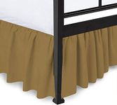 1800 Count Microfiber Ruffle Bed Skirt Three Sided Coverage Shrinkage and Fade Resistant Dust Ruffle Bed Skirt with Platform, 12 Inch Drop King- 78x72 Inch_(Taupe)