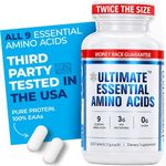 Ultimate 100% Essential Amino Acid Supplement for Cutting, Fasting & Workouts over 35, All 9 EAAs, 40% Leucine, Ideal BCAA Ratio for Energy, Muscle & Recovery, 300 Easy Swallow Keto Vegetarian Tablets