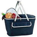 Picnic at Ascot Collapsible Basket Cooler, Navy