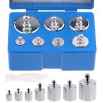 Mardatt M435 8 Pcs Precision Scale Calibration Weight Set, 10g 2x20g 50g 2x100g 200g Grams Steel Weights Calibration with Tweezers for Digital Balance Scale, Jewellery Scale, M2 Class(Totally 500g)