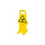 Rubbermaid FG9S09DPYEL 26 Inch Multilingual Inch Caution Inch Stable Safety Sign, 2-Sided, Yellow, 1.5 Inch x 5.118 Inch x 5.118 Inch