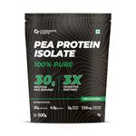 Carbamide Forte Pea Protein Isolate 30g per serving | Plant Protein Powder Isolate with 4.8g BCAA | 100% Pure Unflavoured Plant Pea Protein Powder - 500g