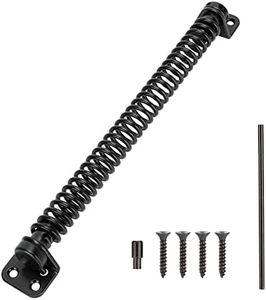 SANKINS 11-1/2" Gate Spring Self Closing Heavy Duty Outdoor Door Spring Automatic Metal Gate Closure Hardware with Adjustable Tool for Wooden and Vinyl Fence, Black