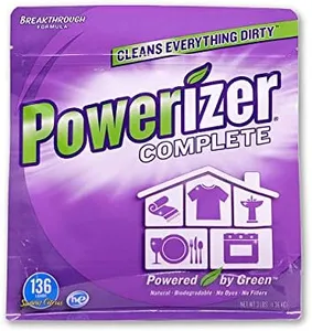 Powerizer Complete Laundry Powder Detergent & Multipurpose Cleaner | 3 lb Detergent | 136 Scoops | Plant-Based Concentrated Laundry Soap & Dishwasher Detergent Powder