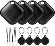 Air Tag for Android, Tags-4 Pack Luggage Tracker with 4 Case, Tags Works via Google Find My Device App, Bluetooth Tracker Item Finder for key, Backpack, Travel and Commute, 4 Pack, Black (NOT for iOS)