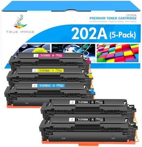 True Image Compatible Toner Cartridge Replacement for HP 202A CF500A CF501A CF502A CF503A Color LaserJet Pro MFP M281fdw M281cdw M281fdn M254dw M254dn M254nw M280nw (Black Cyan Yellow Magenta, 5-Pack)