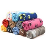 12 Pack Pet Blanket Warm Dog Cat Fleece Blankets Sleep Mat Pad Bed Cover with Paw Print Soft Blanket for Kitten Puppy and Other Small Animals