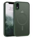 BENTOBEN Case for iPhone XR Case, [Compatible with MagSafe] Slim Translucent Matte Magnetic Shockproof Protective Anti Slip Women Men Cover Case for iPhone XR 6.1", Dark Green