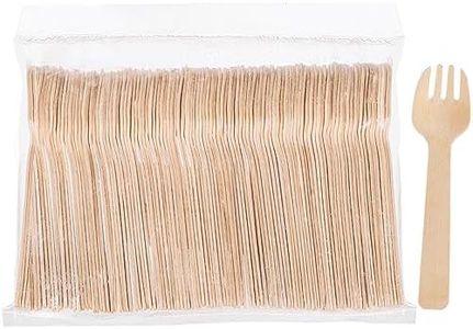 Hedume 500 Pack Disposable Wooden Sporks, 4" Biodegradable Compostable Birchwood Fork Spoon 2-in-1 Utensil, Perfect for Dessert, Appetizers, Cocktails