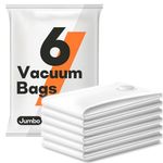 6 Pack Jumbo Vacuum Storage Bags (40"x32"), Reusable Vacuum Sealer Compression Space Saver Bag for Clothes, Mattress, Blanket, Duvets, Pillows, Comforters, Quilt, Travel (Pump Not Included)